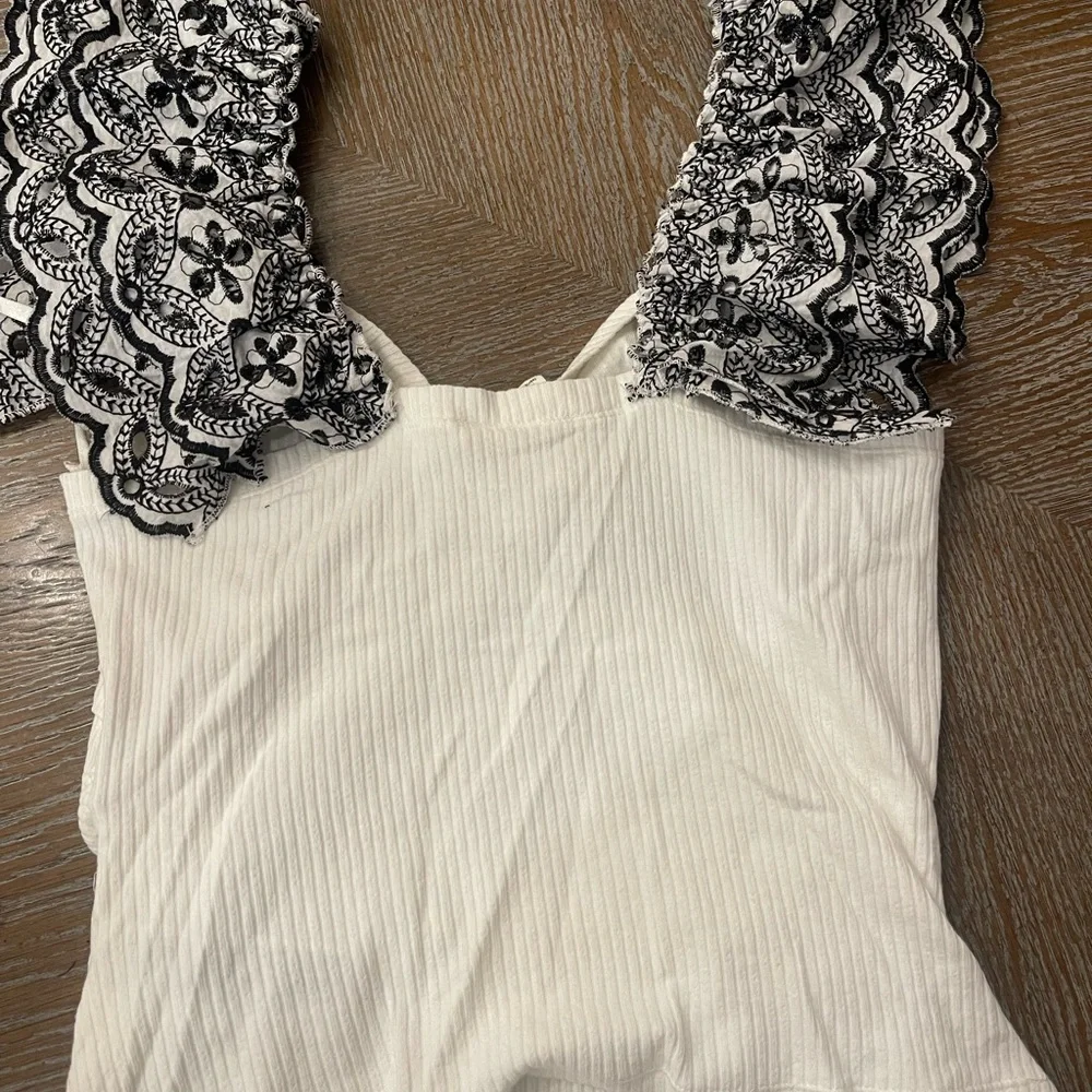 Anthropologie Elegant White and Black Women's Top